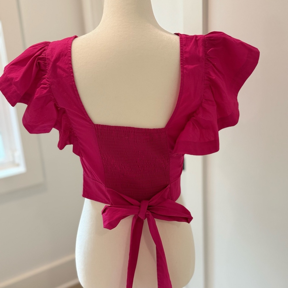 Women's Pink Ruffled Top - Picture 2 of 4